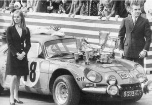 Andruet, Biche e la loro Alpine freschi vincitori del Rallye de Montecarlo 1973