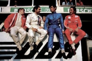I quattro alfieri del team John Wyer, da sinistra verso destra: Leo Kinnunen, Pedro Rodriguez, Brian Redman e Jo Siffert. Qui surante la Targa Florio 1970